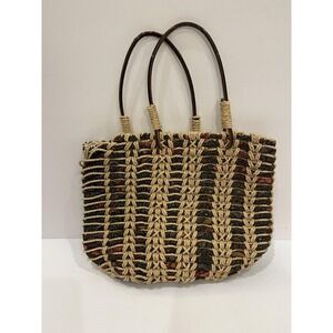 Vintage Vera Bradley Straw Cottegecore Woven Purse Floral Handbag